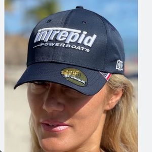Intrepid powerboats 3D Embroidery DYC Hats navy blue